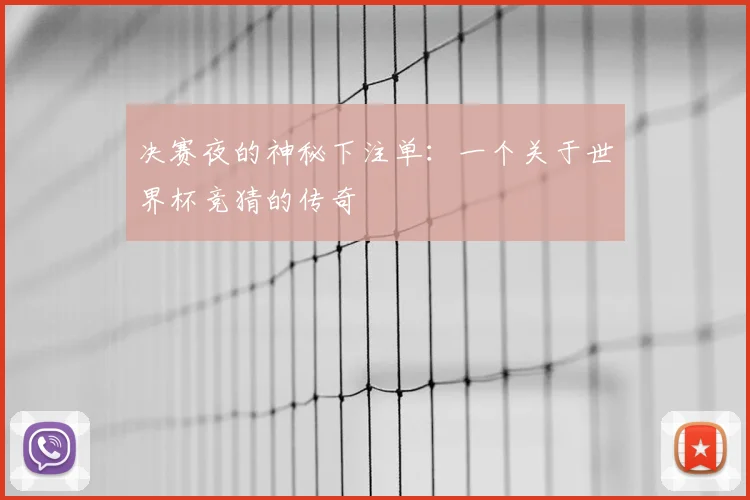 决赛夜的神秘下注单：一个关于世界杯竞猜的传奇